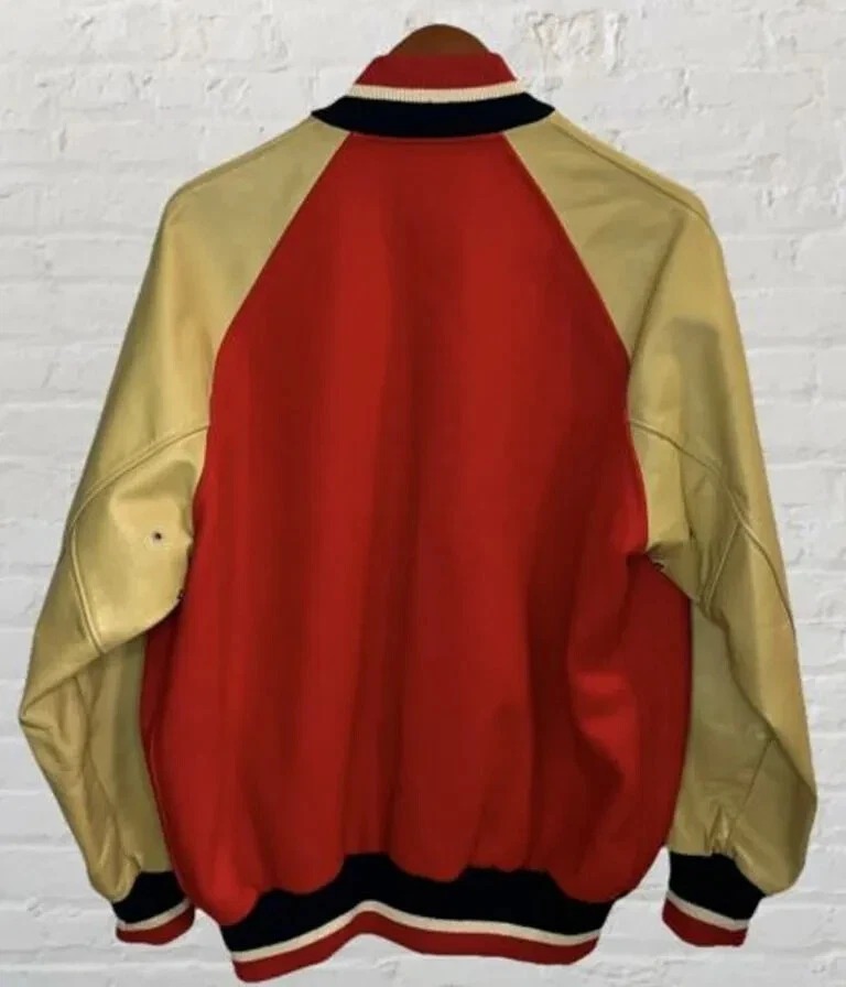 1950 Rochester Red Wings Varsity Wool Genuine Cowhide Sleeves Men Bomber Jacket - Image 3