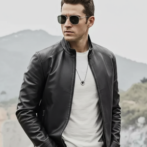 Men's Black Cowhide Motorcycle Jacket
