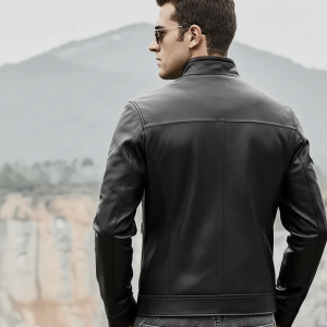 Men's Black Cowhide Motorcycle Jacket