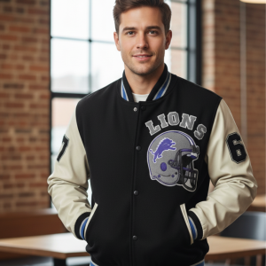 Beverly Hills Cop Axel Foley Detroit Lions Varsity Jacket