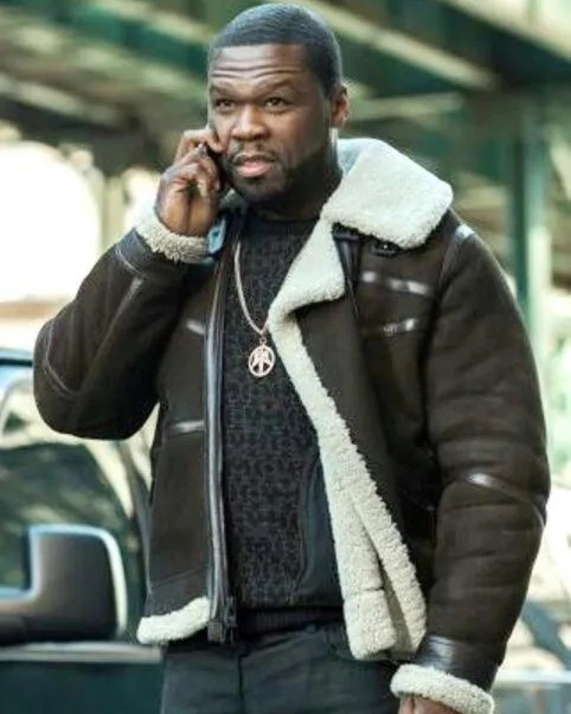 50 Cent Aviator Shearling Jacket - Image 2