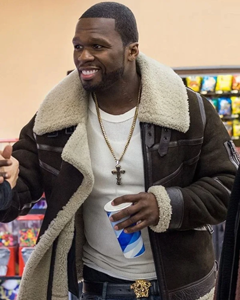 50 Cent Aviator Shearling Jacket - Image 3