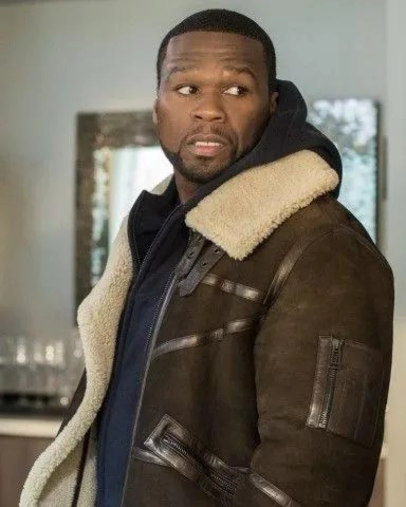 50 Cent Aviator Shearling Jacket - Image 4