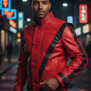 Michael Jackson Thriller Red Cowhide Jacket