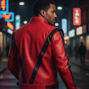 Michael Jackson Thriller Red Cowhide Jacket