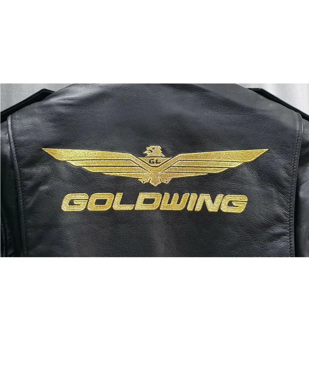 Biker Goldwing Black Genuine Cowhide Cowhide Bike Motorcycle Rider Men's Jacket - Image 4