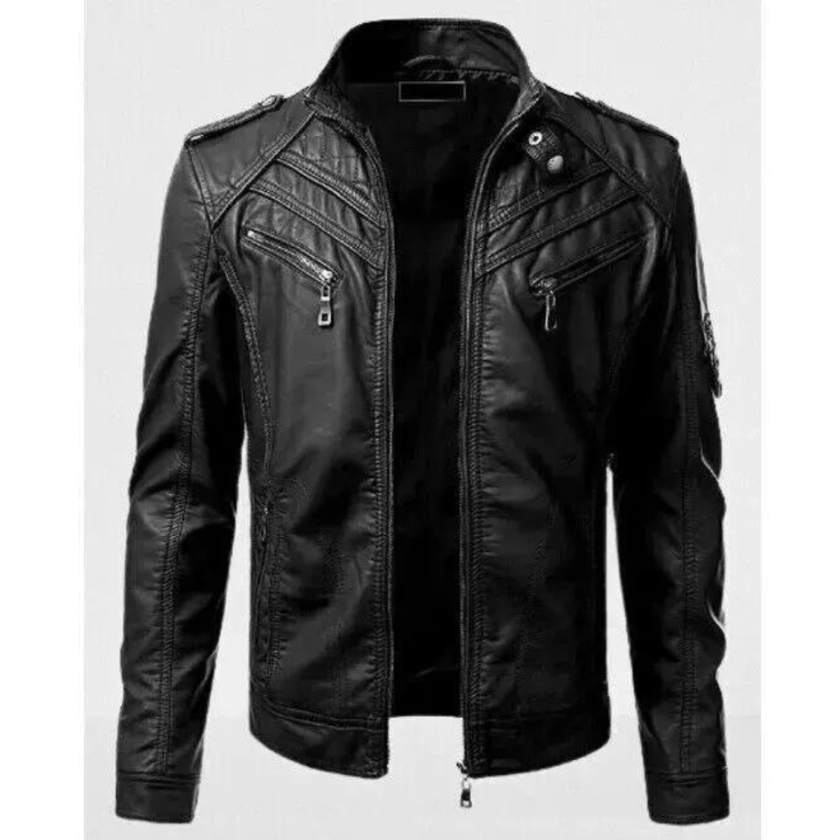 Black Cowhide Biker Fashion Jacket for Men, Men Cowhide Outerwear