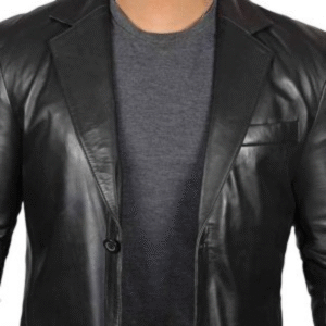 Black Real real Cowhide Blazer for Men