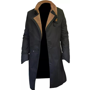 Blade Men's Trench Runner Coat – Ryan Gosling Cotton Black Fur Coat
