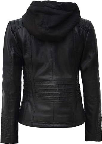 Blingsoul Cowhide Jacket Women - Real real Womens Cowhide Jackets with Removable Hood - Image 2