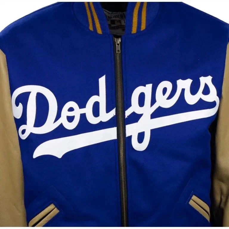 Brooklyn Dodgers 1951 Wool & Cowhide Full-Zip Varsity Letterman Men's Jacket - Image 5