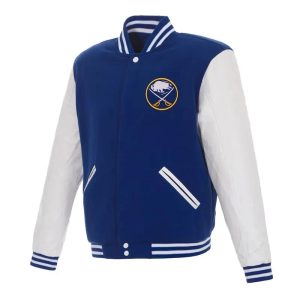 Buffalo Sabres Wool and Genuine Cowhide Sleeves Varsity Women's Bomber Jacket