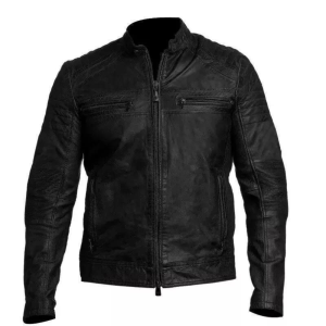 Cafe Racer Black Distressed Cowhide Jacket