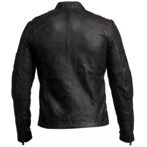 Cafe Racer Black Distressed Cowhide Jacket