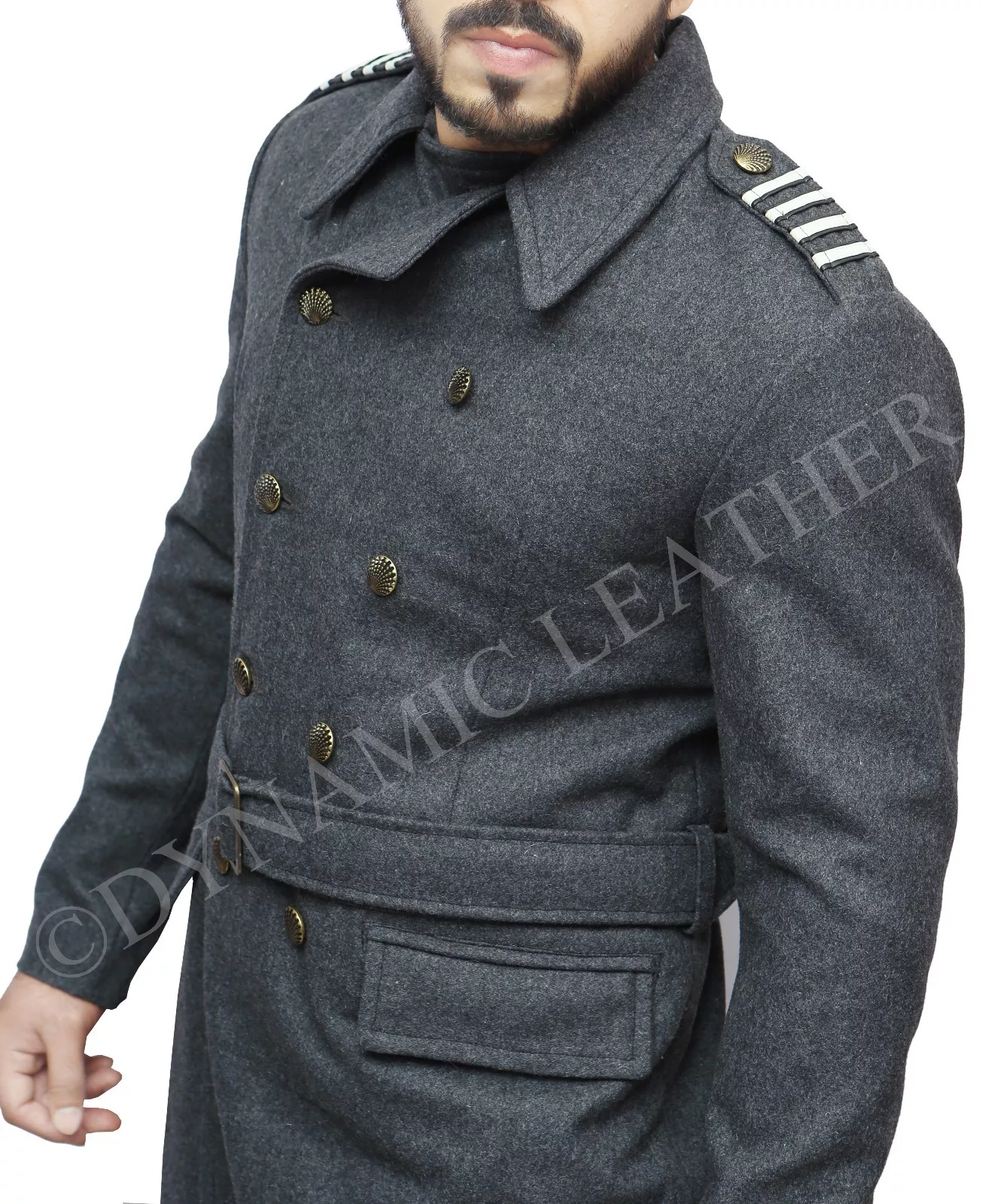 Captain Jack Harkness Grey Wool Fabric Fashion Cabin