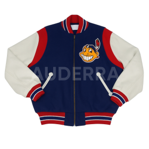 Cleveland Indians 1948 Varsity Wool Genuine Cowhide Sleeves Letterman Women Jacket