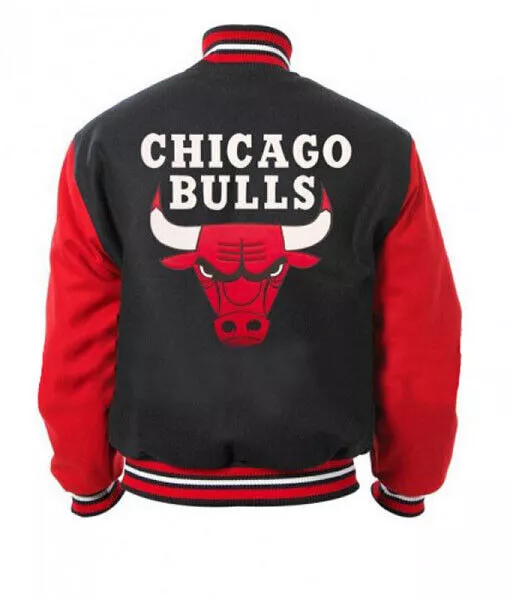Chicago Bulls Letterman Bomber Varsity Wool Jacket - Image 2