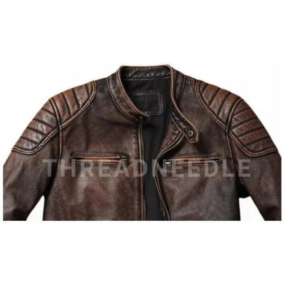 Men Cowhide Jacket Top Layer Cowhide Cowhide Clothes Men's Stand Collar Motorcycle Autumn Winter Plus Size Clothes - Image 3
