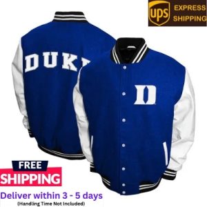 Duke Blue Devils Graduate Varsity Wool Cowhide Sleeves Men's Letterman Jacket