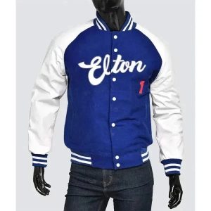 Elton John Dodger Wool & Genuine Cowhide Sleeves Varsity Women's Letterman Jacket