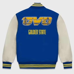 Golden State Warriors Wool Genuine Cowhide Sleeves Varsity Men Letterman Jacket