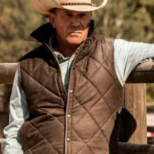 John Dutton Brown Quilted Vest Yellowstone