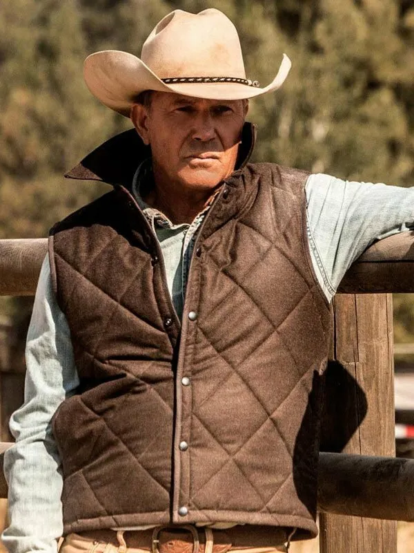John Dutton Brown Quilted Vest Yellowstone