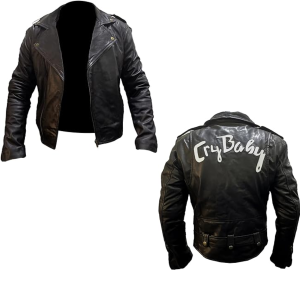 Johnny Depp Wade Walker Cry Baby Motorcycle Brando Black Cowhide Jacket