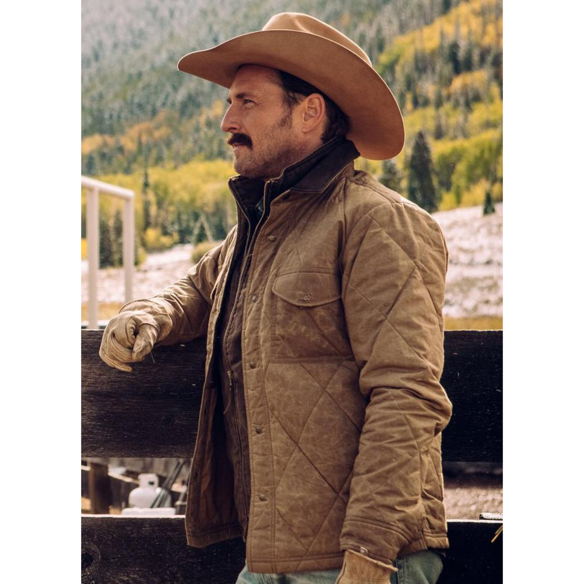 Josh Lucas Yellowstone John Dutton Quilted Jacket - Image 2
