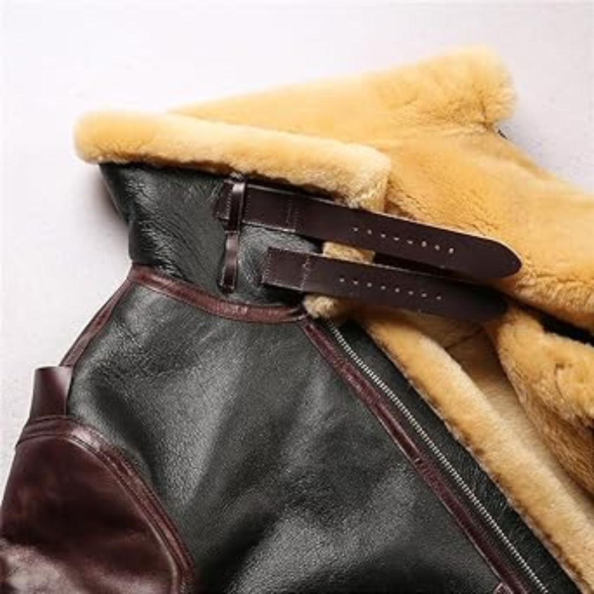Cowhide JACKET MENS Winter B3 Bomber Shearling Windproof Outdoor Casual Coat Fur Cowhide Jacket - Image 3