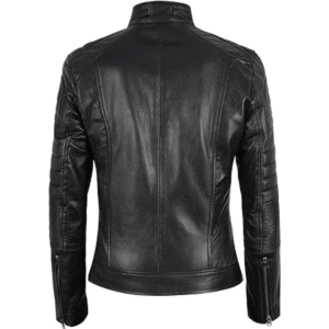 Ladies Motorcycle Studded Black Biker Jacket