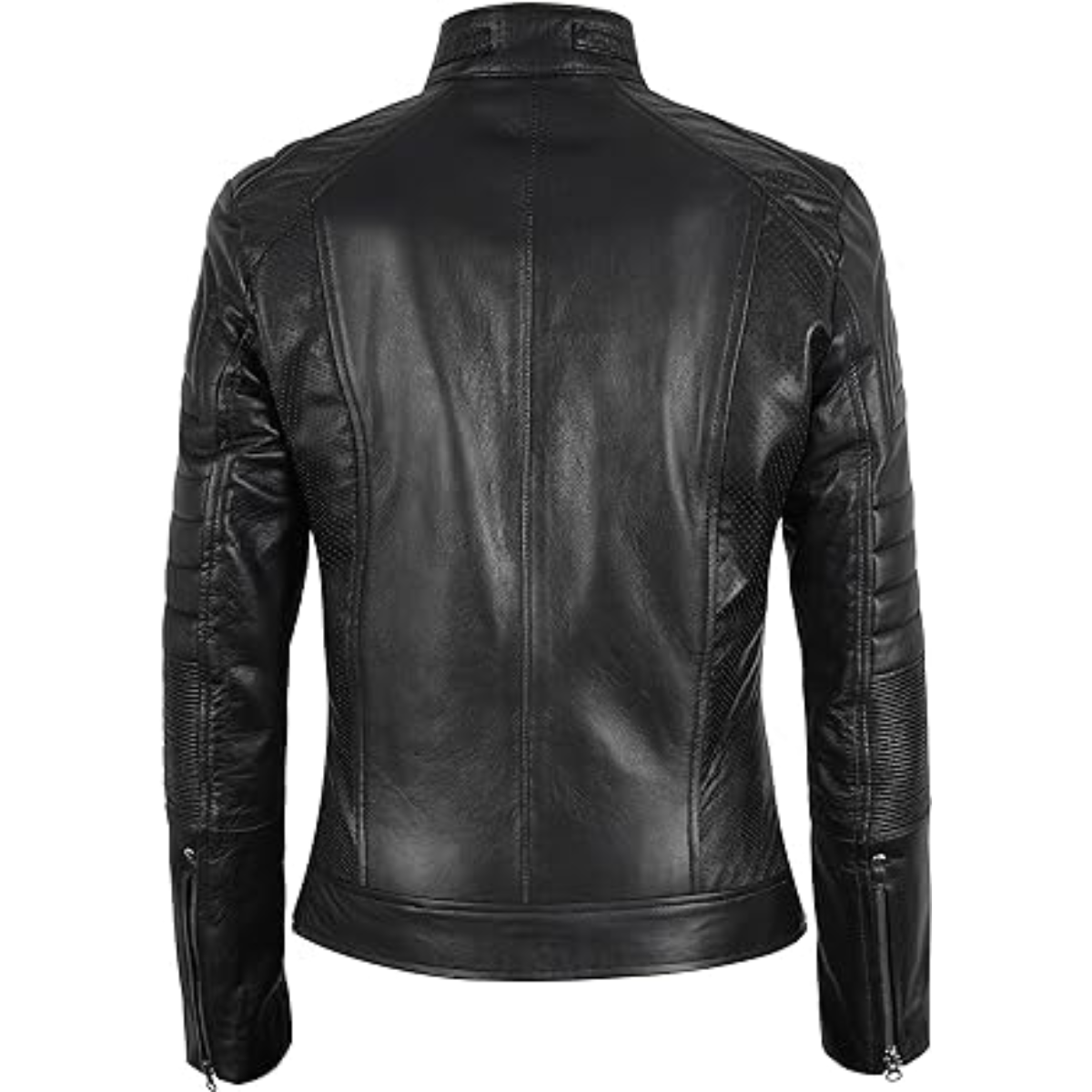 Ladies Motorcycle Studded Black Biker Jacket - Image 2