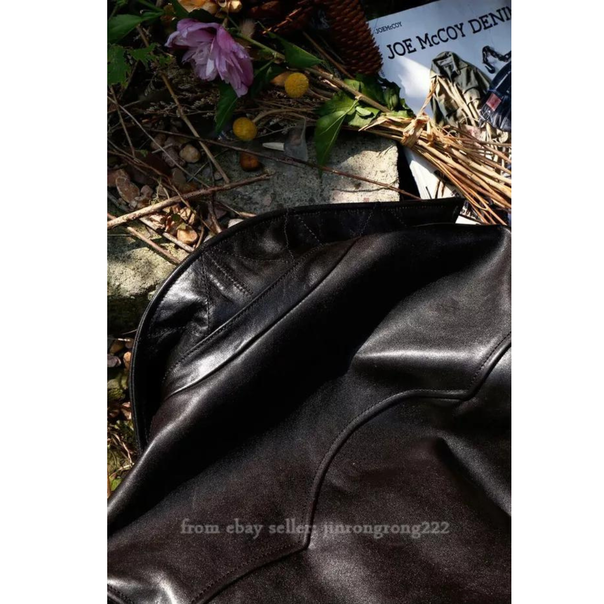 Men's Japanese Retro Cowhide Jacket - Slim Fit - Image 3