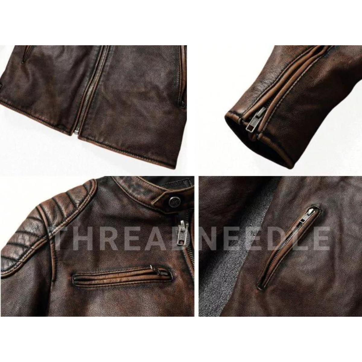 Men Cowhide Jacket Top Layer Cowhide Cowhide Clothes Men's Stand Collar Motorcycle Autumn Winter Plus Size Clothes - Image 4