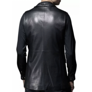 Men's Black Delegant Vest Real Cowhide Coat Black and Tan