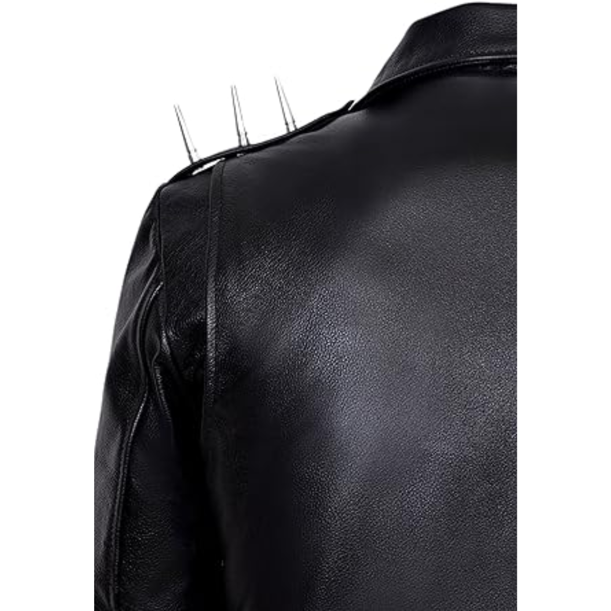 Men's Black METAL SPIKES Brando Jacket Motorcycle Cowhide Real Cowhide Jacket - Image 4