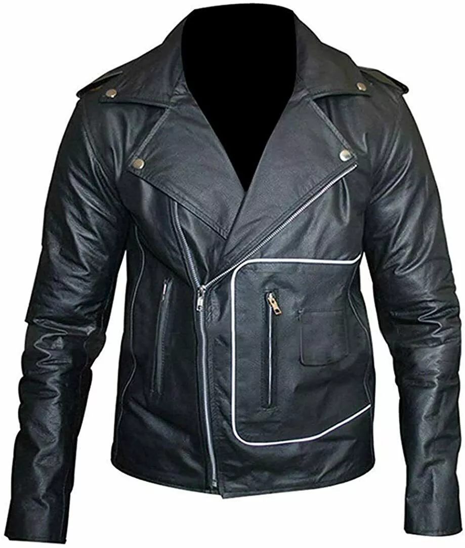 Men’s Grease T Birds Black Motorcycle Cowhide Jacket
