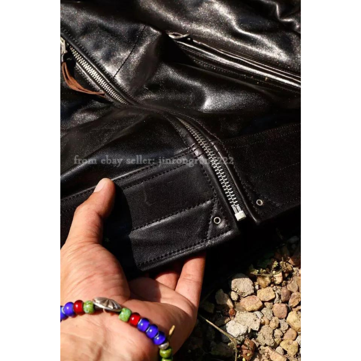 Men's Japanese Retro Cowhide Jacket - Slim Fit - Image 6