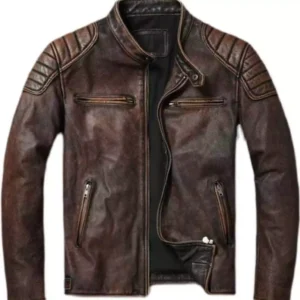 Men's Jackets Vintage Yellow Brown Real Cowhide Genuine Cowhide