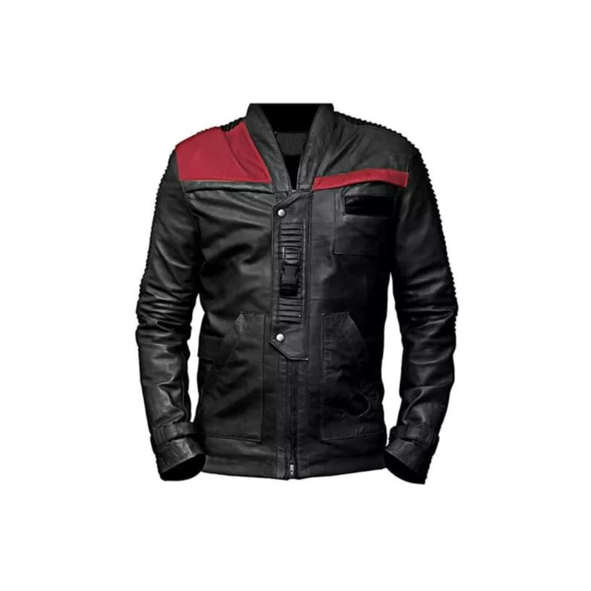 Men's Star Wars Finn Costume Avenger Black Real Cowhide Jacket - Image 3