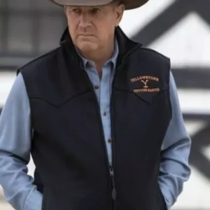 Men's TV Series John Dutton Yellowstone Cowboy Rip Wheeler Kevin Costner Black Cotton Vest Jacket
