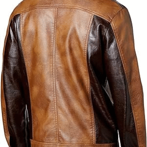 Men's Two Tone Light and Dark Brown Cowhide Jacket Blazer