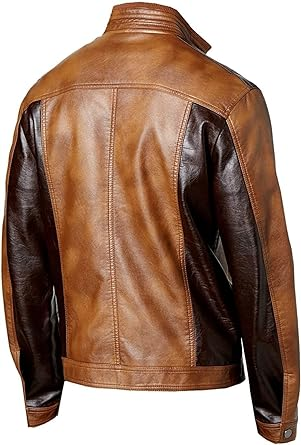 Men's Two Tone Light and Dark Brown Cowhide Jacket Blazer - Image 2