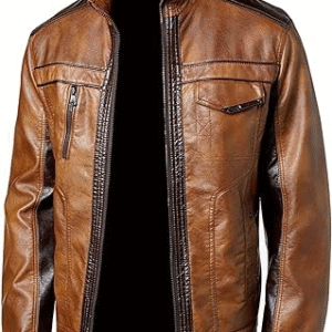 Men's Two Tone Light and Dark Brown Cowhide Jacket Blazer