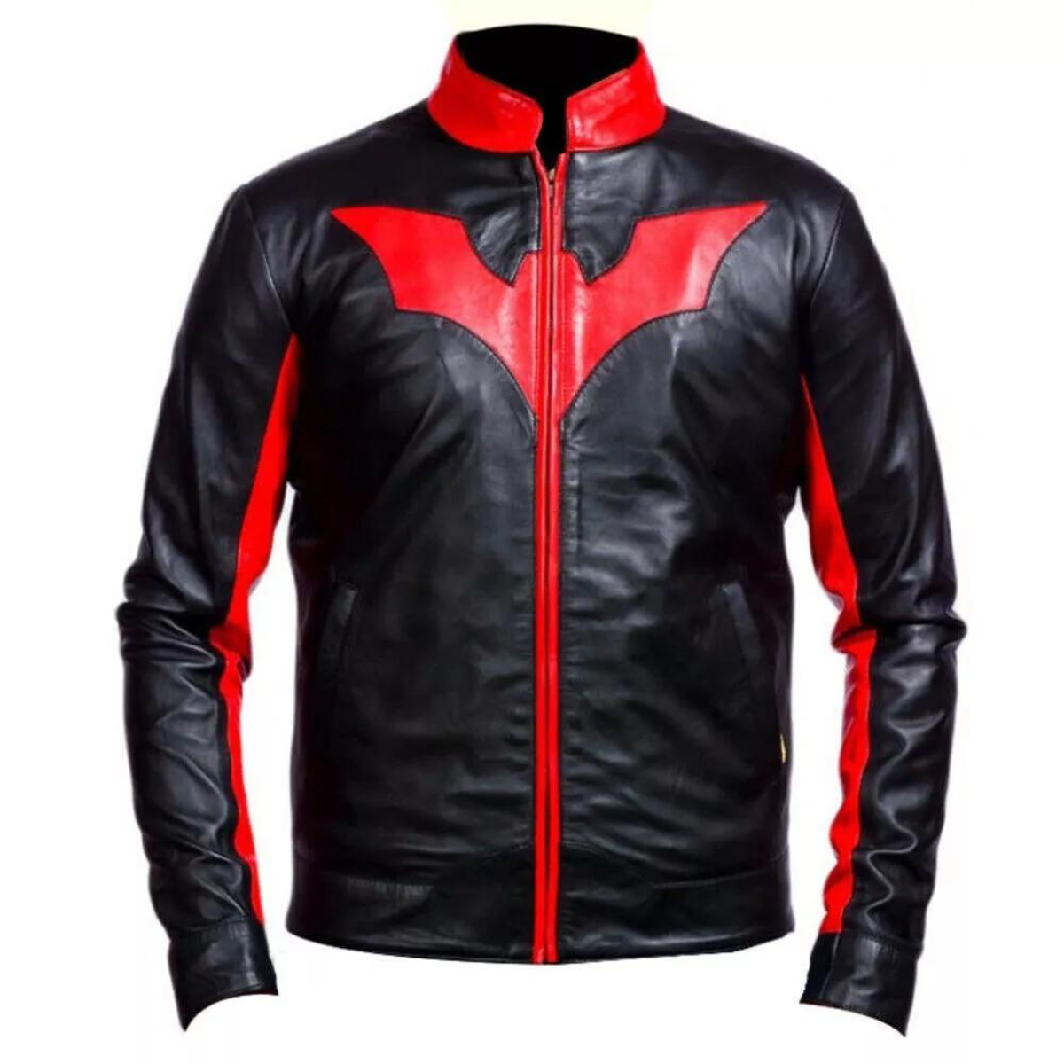 Men's Vintage Black & Red Beyond Bruce Wayne Motorbike Costume Jacket