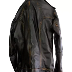 Mens Biker Motorcycle Slim Fit Vintage Distressed Cowhide Winter Cowhide Jacket