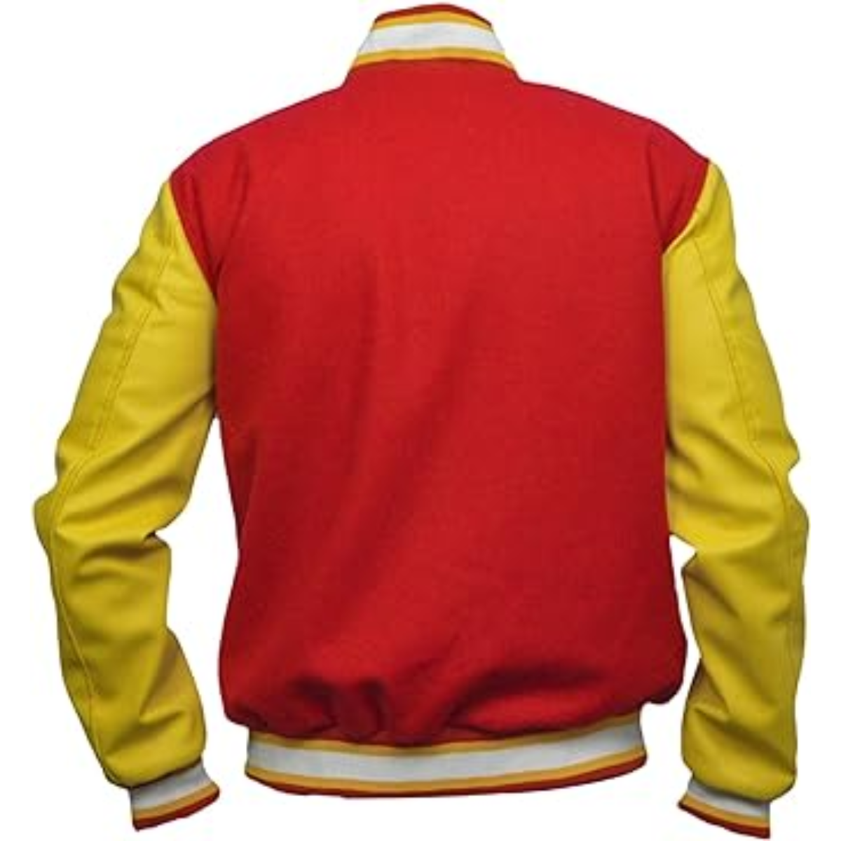 Men’s MJ Thriller Red M Logo Varsity Letterman Bomber Jacket - Image 2