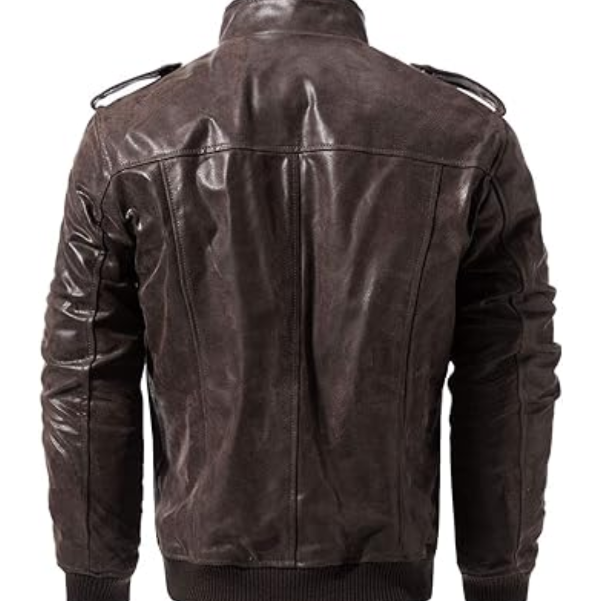 Men's Slim Fit Brown Biker Handmade Motorcycle Cafe Racer Genuine Cowhide Jacket - Image 3
