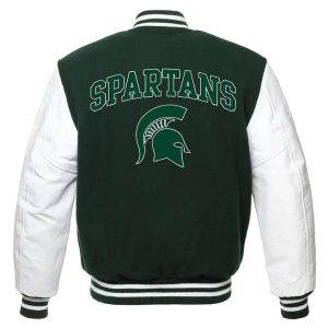 Michigan State Spartans University Wool Cowhide Varsity Men's Letterman Jacket