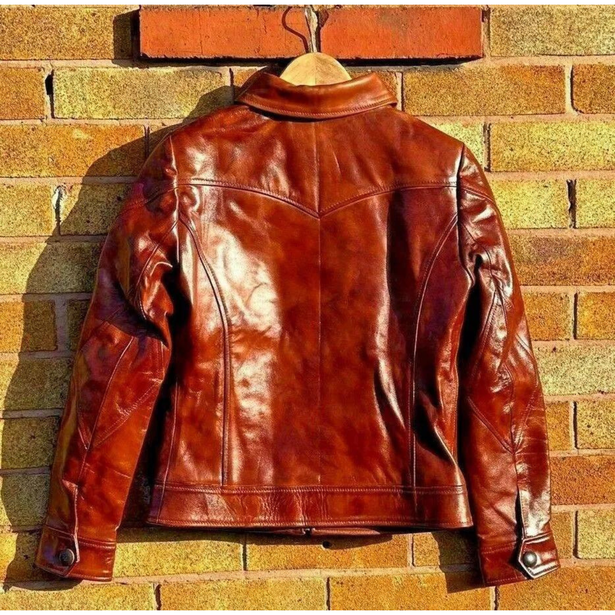 Selena Brown Distressed Brown Cowhide Motorcycle Fashion Jacket for Women's - Image 7